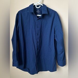 Ben Sherman Button Down Shirt Blue with Lit Blue Pattern Size XL